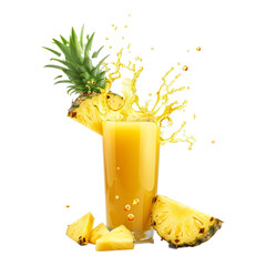 Poster - Pineapple juice splashing