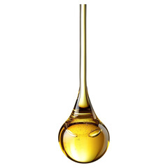 Poster - Drop of olive oil or oily cosmetic liquid drips