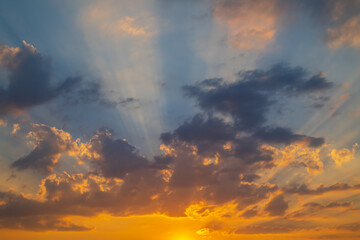 Wall Mural - beautiful sunset sky with clouds