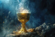 The Holy Grail: Mystical Chalice Of Legend In Computer-Generated Illustration