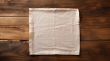 Napkin On The Wooden Background. Top View