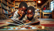 African brother and sister reading picture books together. Reading together gives siblings something fun to do and it also reinforces their bonds of love.