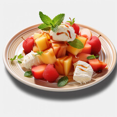 Wall Mural - Dessert fruit and vegetable salad,created with Generative AI tecnology.