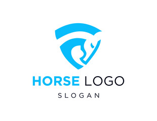 The logo design is about Horse and was created using the Corel Draw 2018 application with a white background.