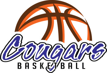 Wall Mural - cougars basketball team graphic is a sports design template that includes graphic cougars text and a