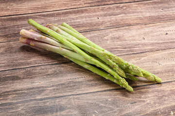 Raw green uncooked asparagus sprout