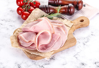 Wall Mural - Slices of natural organic ham