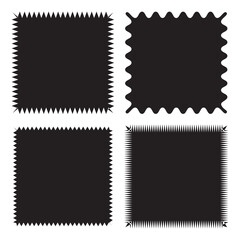 Poster - Zigzag edge Rounded Square frame icon set.