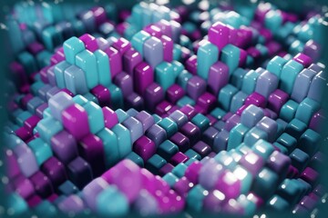 Poster - An interpretation of quantum fluctuations, depicted as a dynamic, ever-changing 3D terrain..