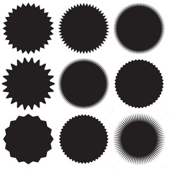 Poster - Zigzag Edge Circle Shapes Icon set.
