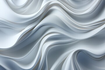 Poster - A mesmerizing display of ethereal beauty, as the abstract pattern of wavy folds dances across the pristine white fabric