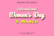 © Lutfar - happy women's day card, vector 3D editable text effect template
