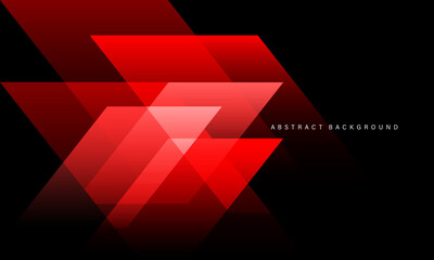 Poster - Abstract red creative luxury geometric overlap on black design modern futuristic background vector