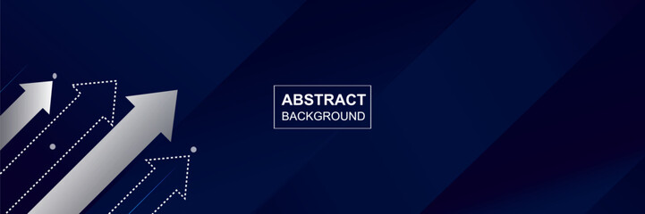 Deep blue background with up arrows space template for company corporate banner presentation design. Vector illustration