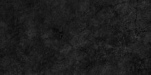 Black Stone Or Concrete Wall Or Marble Or Plaster Texture,  Dark Color Cement Floor Or Concrete Texture, Art Stylized Texture Banner Or Cover Or Card, Grunge Texture Dark Gray Charcoal Blackboard.	