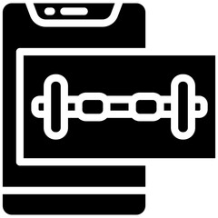 Canvas Print - Barbell vector icon illustration of Workout App iconset.