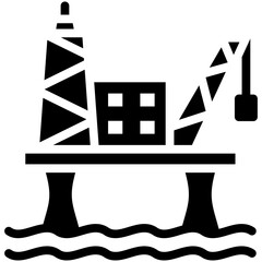 Canvas Print - Oil Platform vector icon illustration of Pollution iconset.