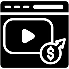 Sticker - Video Monetization vector icon illustration of Web Marketing iconset.