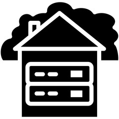 Sticker - Cloud House vector icon illustration of Cloud Computing iconset.