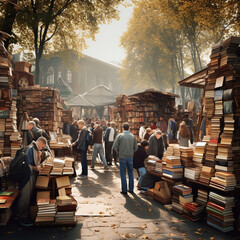 Street book market.