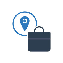 Wall Mural - Shopping Location Icon - Address Icon