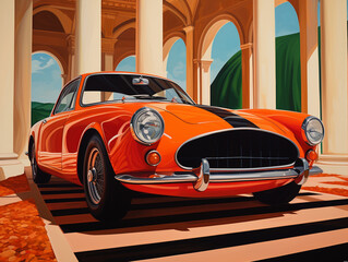 Wall Mural - vintage sport car poster wallpaper retro car pop art 