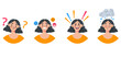 People with different emotions flat cartoon graphic design illustration set	