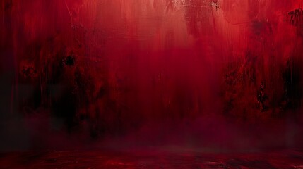 Wall Mural - dark red abstract background in cyclorama style in misty atmosphere. opulent setting of extra depth 