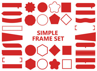 Fototapete - A simple set of frames. Title Frame Ornament Ribbon Decoration Design Background Pattern, Different shapes and colors set of labels and stickers