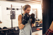 © Flamingo Images - Fit mature women working out on a gym punching bag