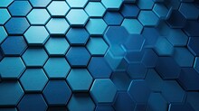 Blue Hexagonal Tiles Background, Good For Technology And Development Subjects
