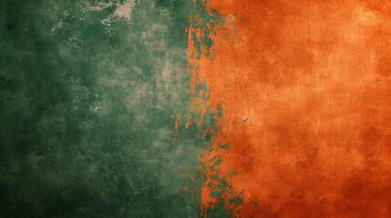 Wall Mural - Burnt Orange and Hunter Green grunge banner background. PowerPoint and Business background.