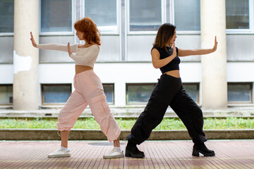 two young women in martial arts pose