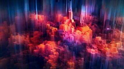 Poster - Digital abstract background technology used Ai Generative