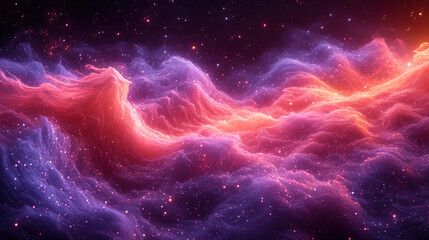A background reminiscent of astral waves creates a feeling of transition between measurements