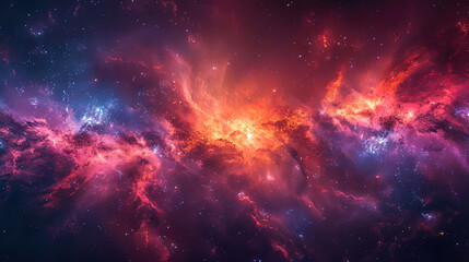 The background of Cosmos, where luminous objects and cosmic gases create a visual feeling of energ