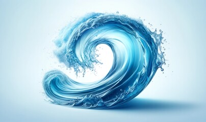   water wave with a crisp abstract blue background