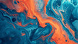 bright orange and blue marble background