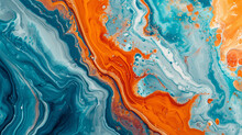 Bright Orange And Blue Marble Background