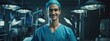 © Ilmi - Surgeon man with blue medical uniform in operating room. Portrait of a surgeon in a hospital