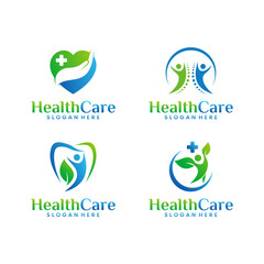 Wall Mural - House Care logo Template, Medical House Logo bundle