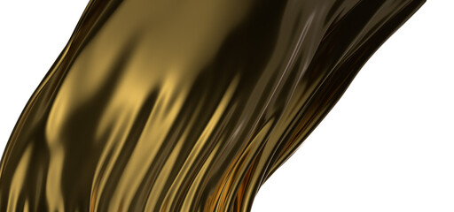 Wall Mural - Regal Shimmer: Abstract 3D Gold Cloth Illustration for Majestic Visuals