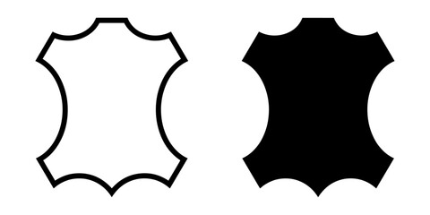 Fototapete - ofvs521 OutlineFilledVectorSign ofvs - genuine leather vector icon . isolated transparent . black outline and filled version . AI 10 / EPS 10 / PNG . g11864