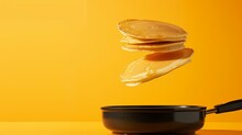 Maslenitsa 2024, French crepes, pancakes in a skillet, making pancakes