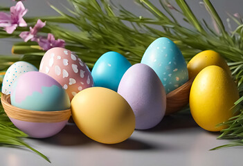 AI Generative illustration of a traditional Easter holiday desig