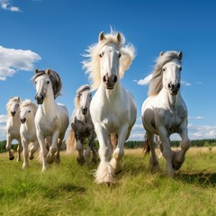 Wall Mural -   horses in the field