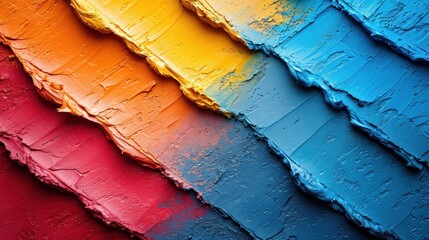 Poster -  a close up of a multicolored wall with a pattern of paint on the outside of the wall and on the inside of the outside of the wall.