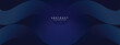 © GraphicEffect - Abstract Dark Navy Blue Waving circles lines Technology Background. Modern gradient with glowing lines shiny geometric shape and diagonal, for brochure, cover, poster, banner, website, header