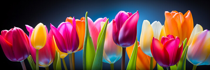 Wall Mural - Vibrant Tulip Blossoms. Fresh Blooms