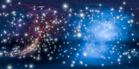 Vibrant Blue Sky Studded With Countless Stars Shining Brightly at Night 360 panorama vr environment map